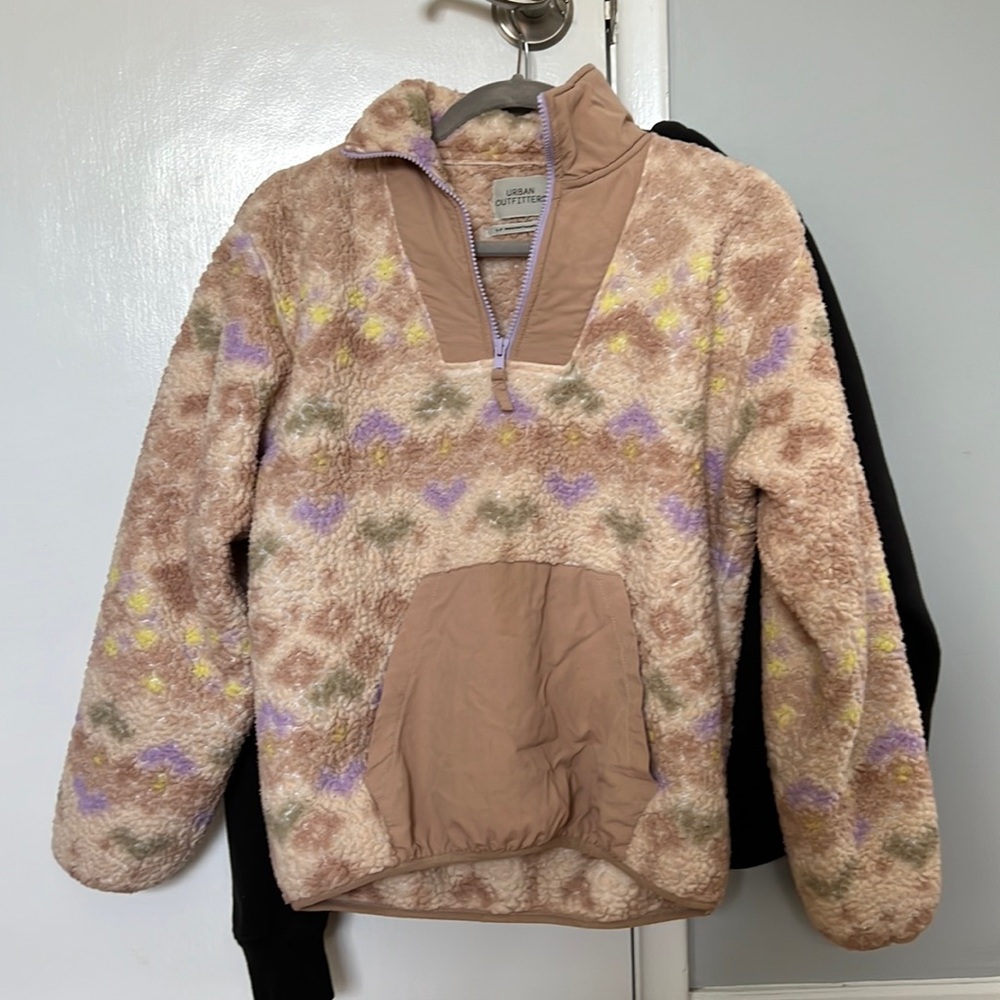 Urban Outfitters Cozy Sherpa Half Zip Pullover